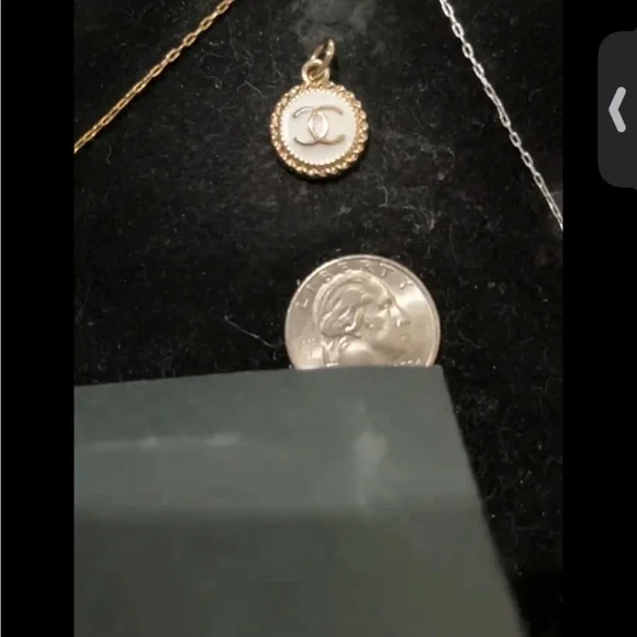 Gold & White Charm Necklace - Picture 3 of 4